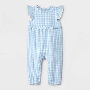 Cat & Jack - Baby Girls' Gingham Sleeveless Romper - Size NB - NWT